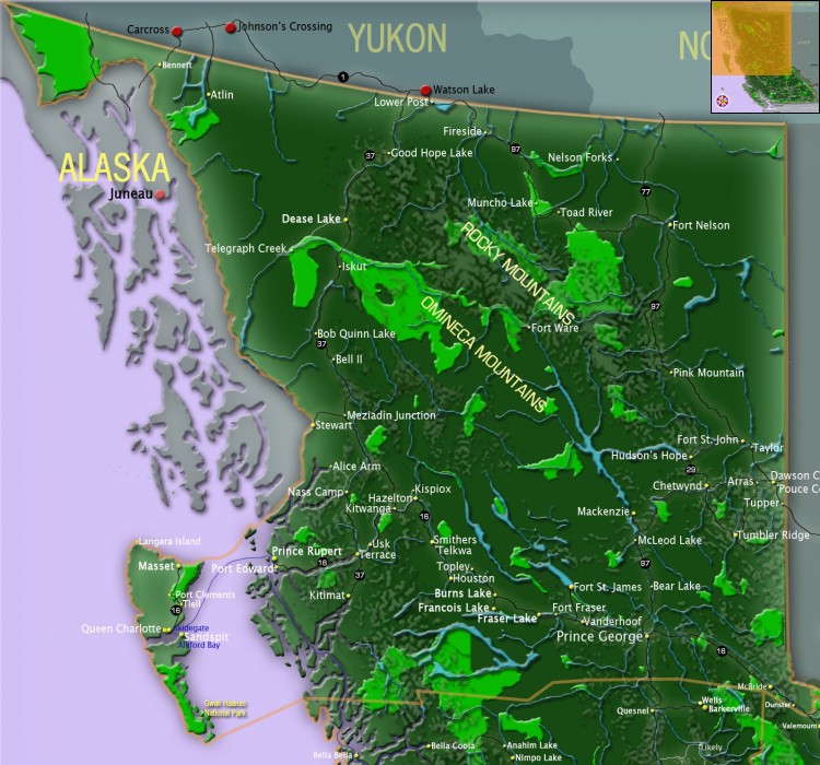Map Northern BC